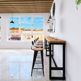 Rechteckige Stabhöhe Tisch Industrial Style Bar Tisch mit Trestle Basis