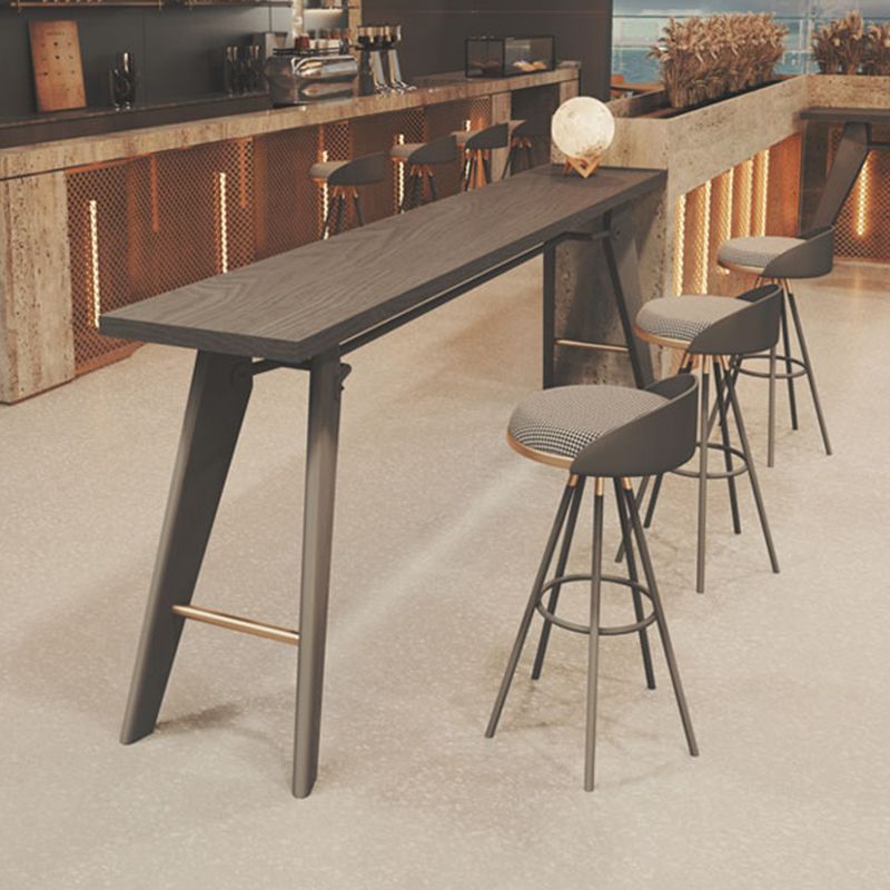 Tavolo da bar rettangolo glam tavolo da vino in legno massiccio con doppio piedistallo