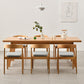 Rectangle Trestle Base Dining Table Medieval Modern Style Pine Wood Table for Kitchen
