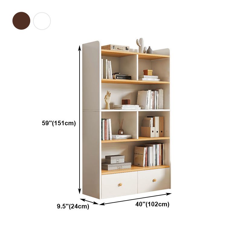 Wooden Closed Back Bookcase Modern Standard Bookshelf for Home Clearhalo 'Bookcases' 'furn' 'furn_bookcases' 'Furniture' 'Office Furniture' 1200x1200_cd777526-d0cd-43e8-974b-e73e81602a9e