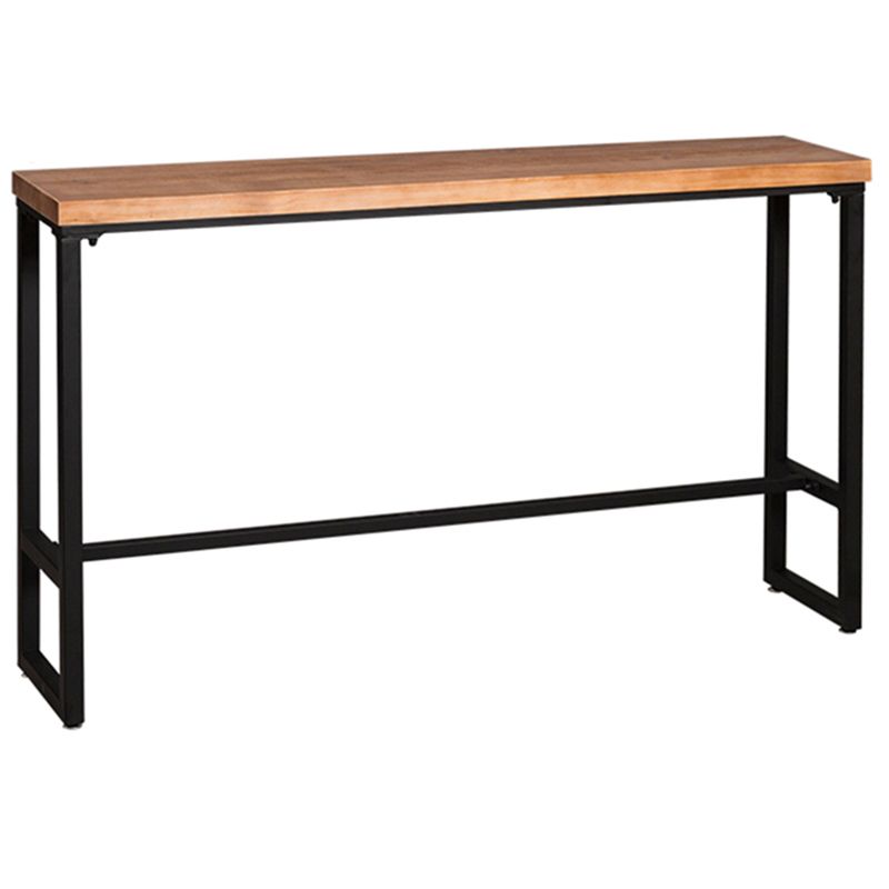 Industrial Trestle Cocktail Bar Table Solid Wood Rectangle Counter Table