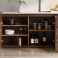 Sideboard a buffet marrone con cassetti server per pranzo contemporanei