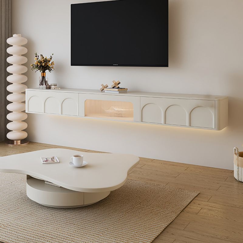 Contemporary TV Console White Floating Faux Wood Media Console with Drawers Clearhalo 'furn' 'furn_tv_stands_entertainment_centers' 'Furniture' 'Living Room Furniture' 'TV Stands & Entertainment Centers' 'TV Stands & Media Storage Furniture' 'tv_stands_entertainment_centers' 1200x1200_cd787b30-946d-42b0-aeb1-3aa48620a397