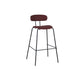Industrial Iron Legs Bar Stool PU Leather Low Back Barstools for Living Room