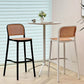 Scandinavian Armless Bar Stool Plastic Low Back Stool in White and Black