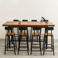 Mesa de bar de madera maciza marrón, mesa de comedor con base de caballete para cocina y sala de estar