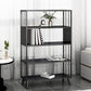 12 "W Black Iron Frame Bookshelf Modern Open Storage Bookcase per Home Office