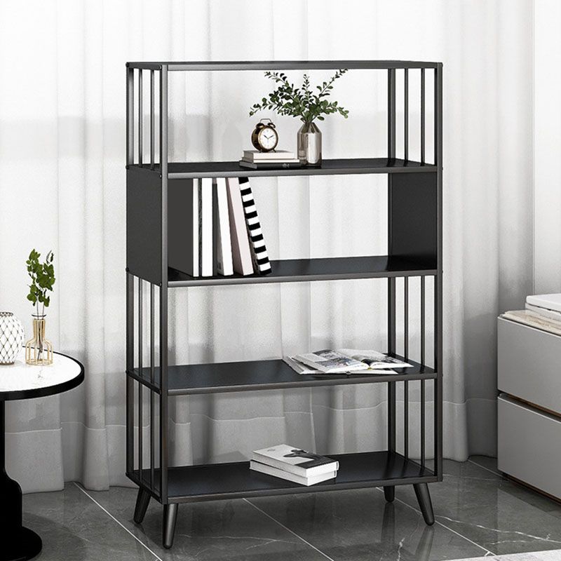 12 "W Black Iron Frame Bookshelf Modern Open Storage Bookcase per Home Office