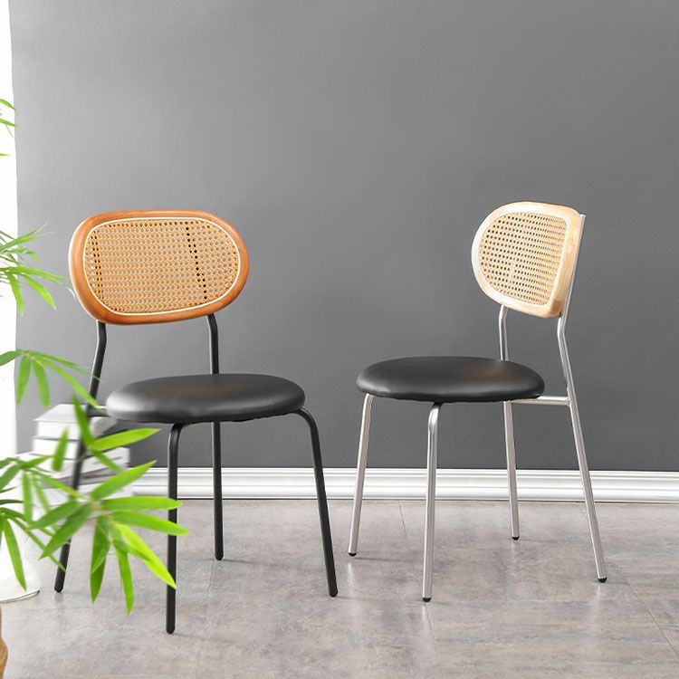 Faux Leather Armless Dining Chair Contemporary Open Back Dining Room Side Chair Clearhalo 'Dining Chairs' 'Dining Tables & Seating' 'dining_chair' 'furn' 'furn_dining_chair' 'Furniture' 'furniture_dining_chair' 'Kitchen & Dining Furniture' 1200x1200_cd7c82d5-834a-44c1-9814-95772da3e102