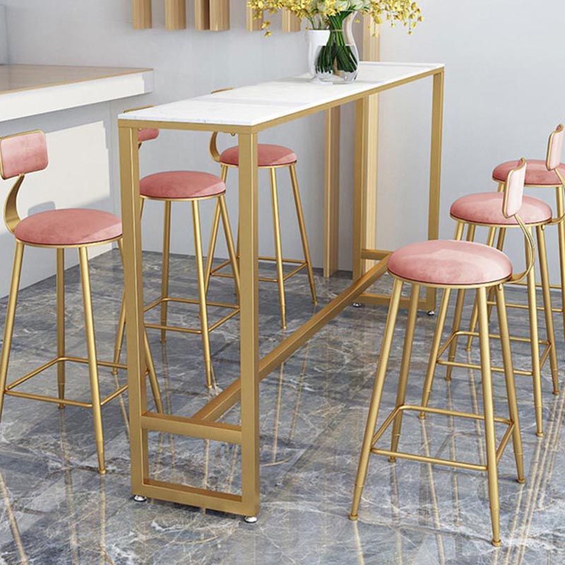 Rectangle Living Room Pub Height Dining Table Contemporary Marble Bistro Table Clearhalo 'Bar Furniture' 'Bar Tables' 'bar_tables' 'furn' 'furn_bar_tables' 'Furniture' 'Kitchen & Dining Furniture' 1200x1200_cd7ca3eb-ef05-499f-b97a-69aa0916fb7e