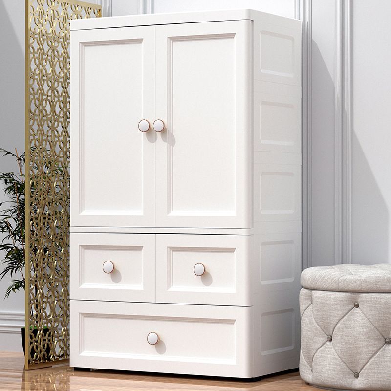 White and Grey Wardrobe Armoire Contemporary Plastic Wardrobe Clearhalo 'Armoires & Wardrobes' 'armoires_wardrobes' 'Bedroom Furniture' 'furn' 'furn_armoires_wardrobes' 'Furniture' 1200x1200_cd7ce2ee-99b1-424d-8e8b-1e6e4383b031