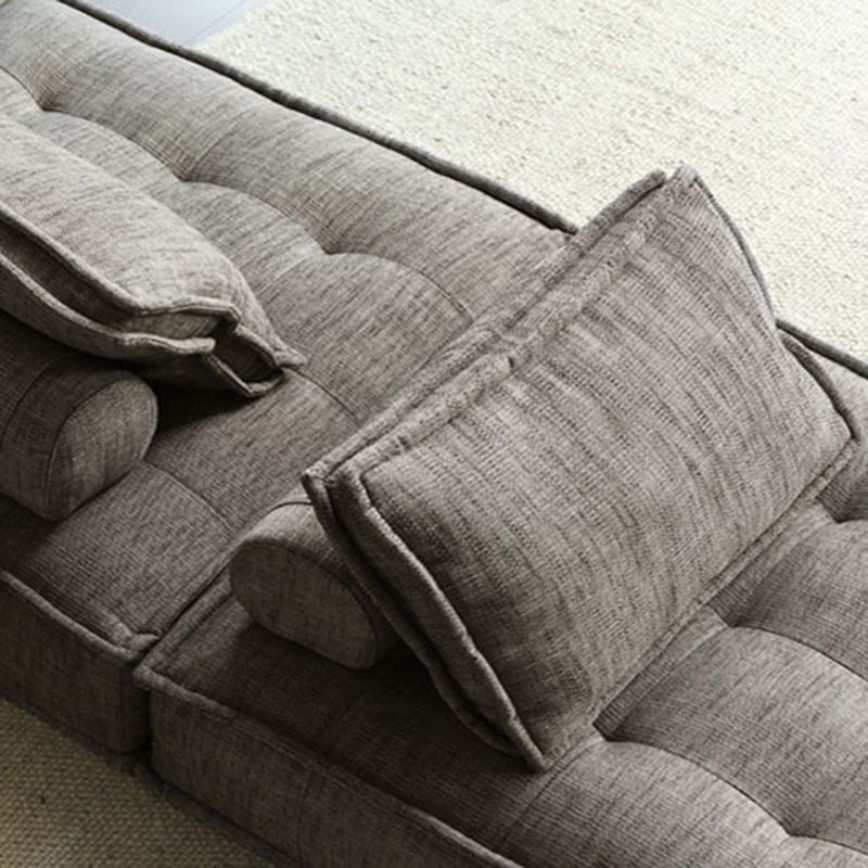 Almohadas contemporáneas asientos estacionarios estándar de lino sin brazo