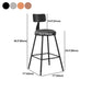 Industrial Armless Backrest Counter Stool Iron Dining Room Bar Stool with Seat and Pedal