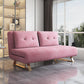 31" Wide Glam Futon Sofa Bed Pink Folding Futon Sleeper Sofa