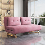 31" Wide Glam Futon Sofa Bed Pink Folding Futon Sleeper Sofa