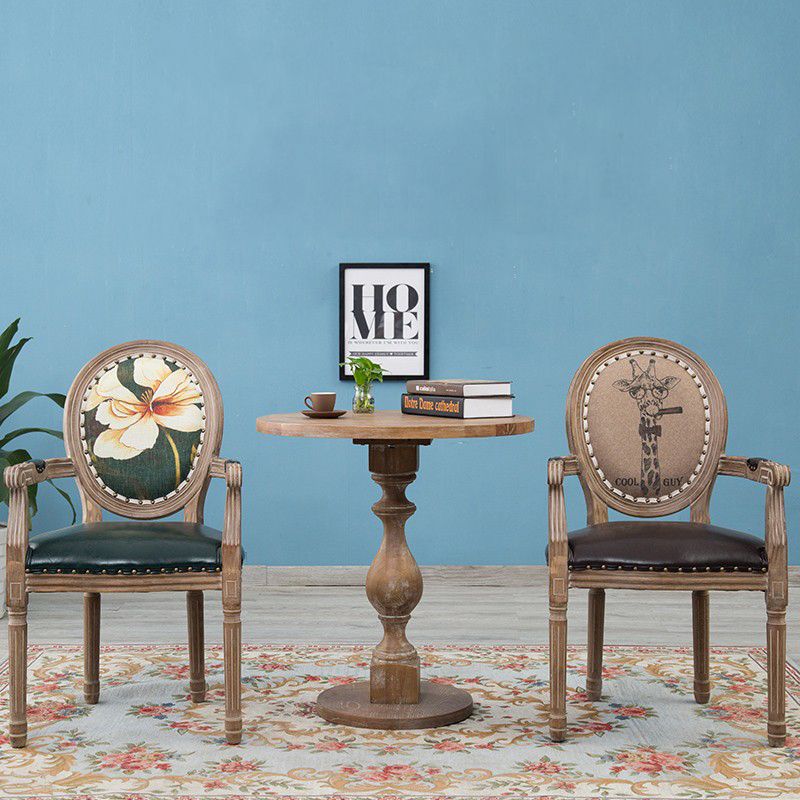 Farmhouse Dining Arm Chair King Louis Back Side Chair with Wood Legs for Home Use Clearhalo ' kitchen&dining_furn' 'Dining Chairs' 'Dining Tables & Seating' 'dining_chair' 'furn' 'furn_dining_chair' 'Furniture' 'furniture_dining_chair' 'Kitchen & Dining Furniture' 'kitchen' 1200x1200_cd7e4bd5-67fc-469e-9ef5-aca876088d7e