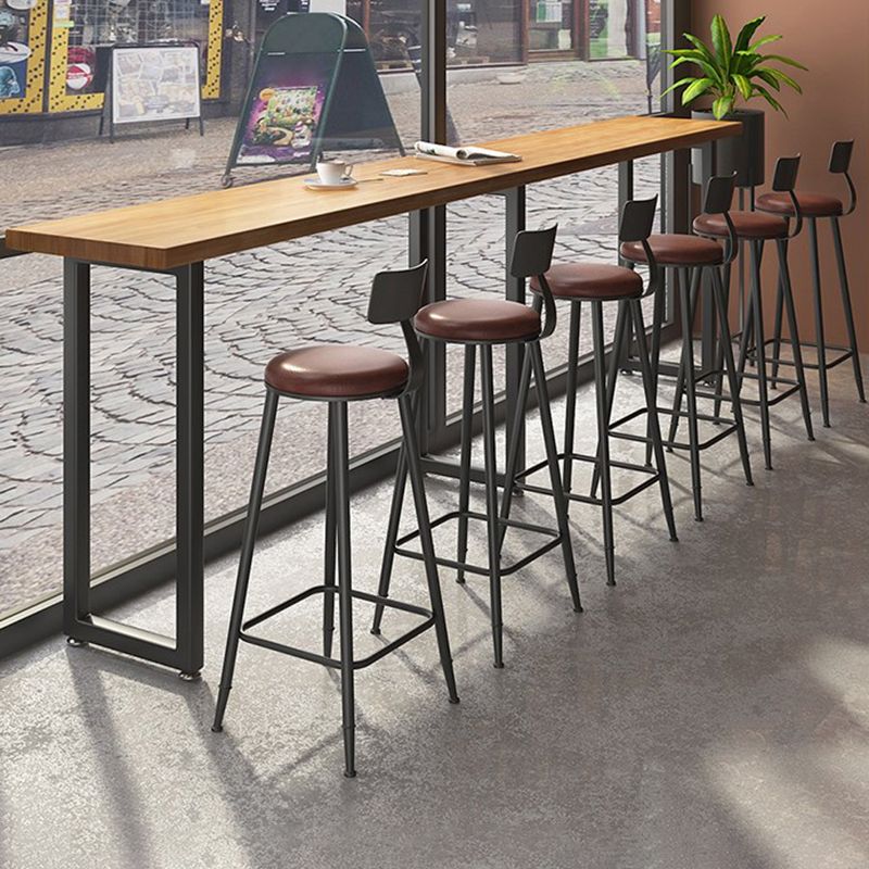 Industrial Bar Table Set 1/2/7 Pcs Solid Wood and Metal Bar Table and Stools Clearhalo 'Bar Furniture' 'furn' 'furn_home_bar_bar_sets' 'Furniture' 'Home Bars & Bar Sets' 'home_bar_bar_sets' 'Kitchen & Dining Furniture' 1200x1200_cd7ed0bf-28c8-4e2b-8e24-a69d2d066813