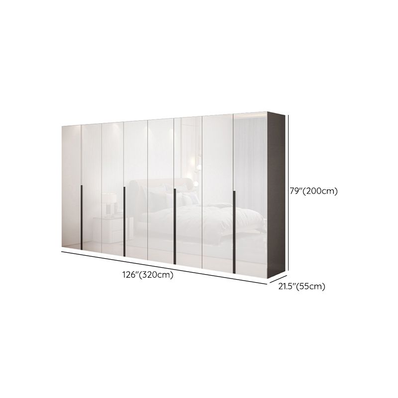 Engineered Wood Wardrobe Closet with Shelves Modern Wardrobe Cabinet for Home Clearhalo 'Armoires & Wardrobes' 'armoires_wardrobes' 'Bedroom Furniture' 'furn' 'furn_armoires_wardrobes' 'Furniture' 1200x1200_cd7f8d99-62ef-40ea-a747-90ff2e009208