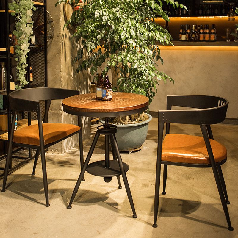 Modern 1/3/5 stukken Dinerset rond dennenhout eettafel voor binnen