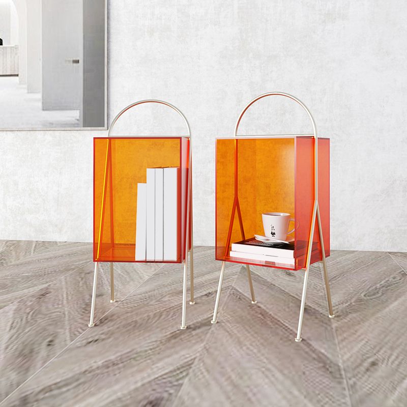 Contemporary Accent Side Table Plastic 4 Legs with Storage Living Room Clearhalo 'Coffee & Accent Tables' 'End & Side Tables' 'end_side_tables' 'furn' 'furn_end_side_tables' 'Furniture' 'Living Room Furniture' 1200x1200_cd8067fc-b8f7-4b9f-9bb4-1a3e49b8a529