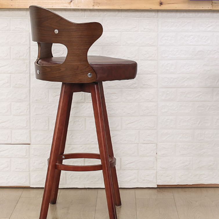 Modern Armless Backrest Counter Stool Wood Milk Tea Shop Bar Stool with Pedal and Cushion Clearhalo 'Bar Furniture' 'Bar Stools' 'bar_stools' 'furn' 'furn_bar_stools' 'furniture_bar_stools' 'Kitchen & Dining Furniture' 'kitchen&dining_furn' 'kitchen' 'kitchen_furn' Furniture' 1200x1200_cd80ea6b-cfc5-40a7-bf9d-63fcfdb6f754