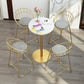 Glam 1/2/5 Pieces Round Bar Table Set Fixed Table Counter Set for Dining Room Clearhalo 'Bar Furniture' 'furn' 'furn_home_bar_bar_sets' 'Furniture' 'Home Bars & Bar Sets' 'home_bar_bar_sets' 'Kitchen & Dining Furniture' 1200x1200_cd81c158-65a4-4667-bfb8-dae129726391