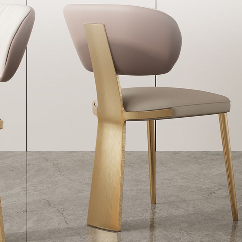 Glam Dining Chair Armless Dining Chair with Metal Legs for Kitchen Clearhalo 'Dining Chairs' 'Dining Tables & Seating' 'dining_chair' 'furn' 'furn_dining_chair' 'Furniture' 'Kitchen & Dining Furniture' 1200x1200_cd81e59c-ead4-4162-bf34-db92775af8cd