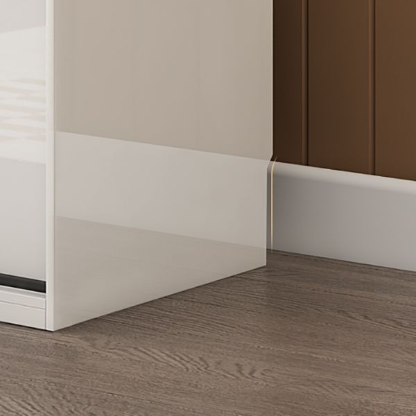 Modern Artificial Wood Wardrobe Armoire Freestanding Wardrobe in White