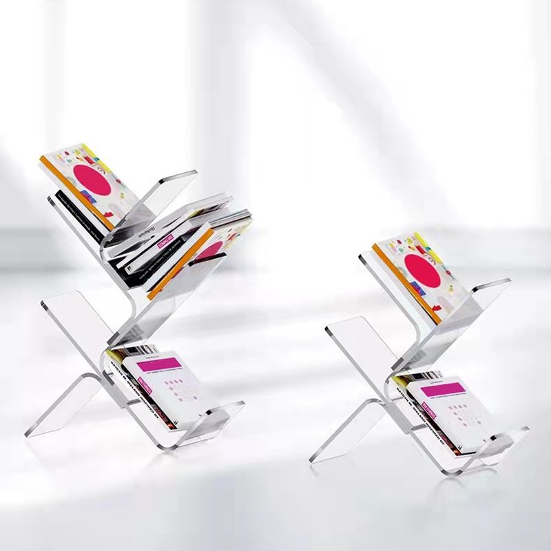 アクリル7.9 "ワイドブックシェルフモダンなオープンバックブックケースのスタディルーム