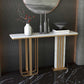 Glam Style Rectangle Top Console Table with Golden Base Accent Table for Hall