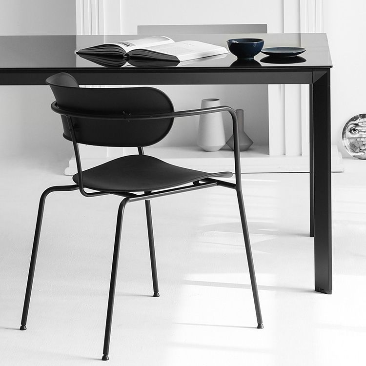 Industrial Style Kitchen Dining Chair Dining Stackable Arm Chairs with Metal Legs Clearhalo ' kitchen&dining_furn' 'Dining Chairs' 'Dining Tables & Seating' 'dining_chair' 'furn' 'furn_dining_chair' 'Furniture' 'furniture_dining_chair' 'Kitchen & Dining Furniture' 'kitchen' 1200x1200_cd856f61-5c17-4cc8-a177-ca20615418ca