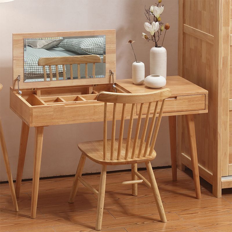 29,92 "H Solid Wood Make -Up ijdelheid met lade en spiegelkaptafel
