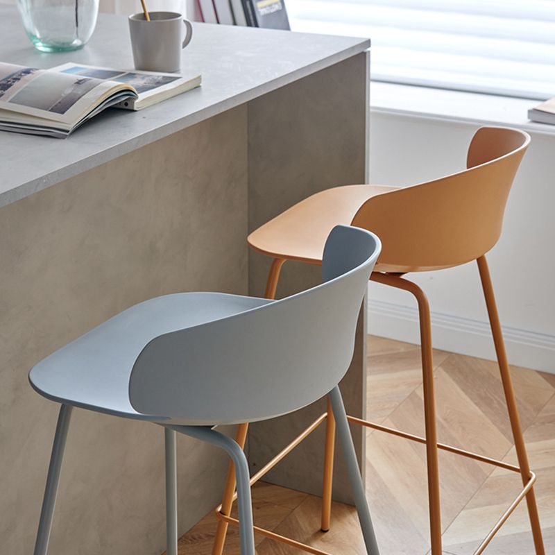 Scandinavian Plastic Metal Counter Stools Low Back Indoor Bar Stools with 4 Legs Clearhalo 'Bar Furniture' 'Bar Stools' 'bar_stools' 'furn' 'furn_bar_stools' 'furniture_bar_stools' 'Kitchen & Dining Furniture' 'kitchen&dining_furn' 'kitchen' 'kitchen_furn' Furniture' 1200x1200_cd8677b5-45be-44c2-8eaa-92796c5f45ef