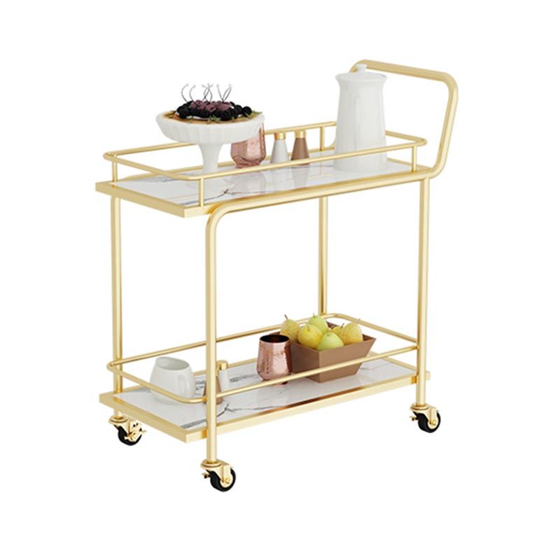 Tavolo da preparazione in metallo contemporaneo 33.86 "H tavolo da preparazione a rotolamento per sala da pranzo