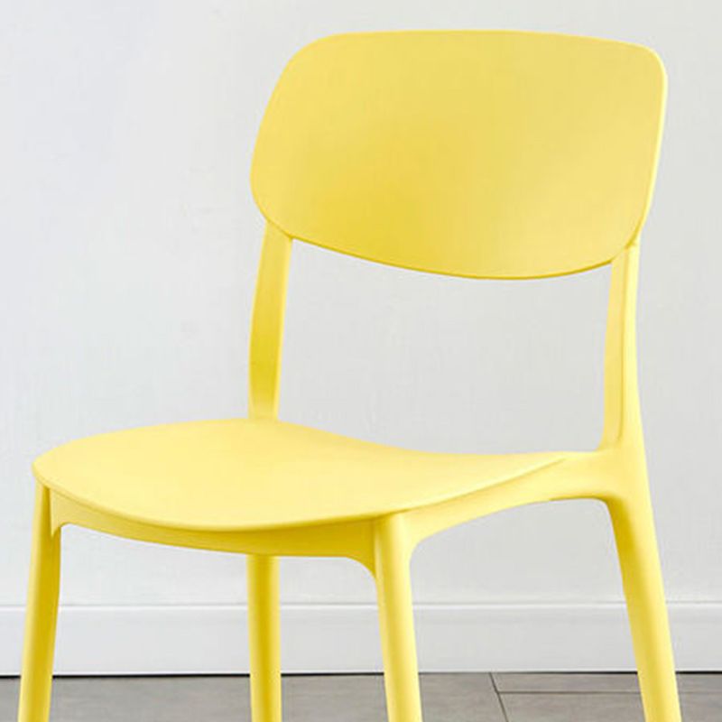 Plastic Scandinavian Armless Chair Open Back Dining Room Chair