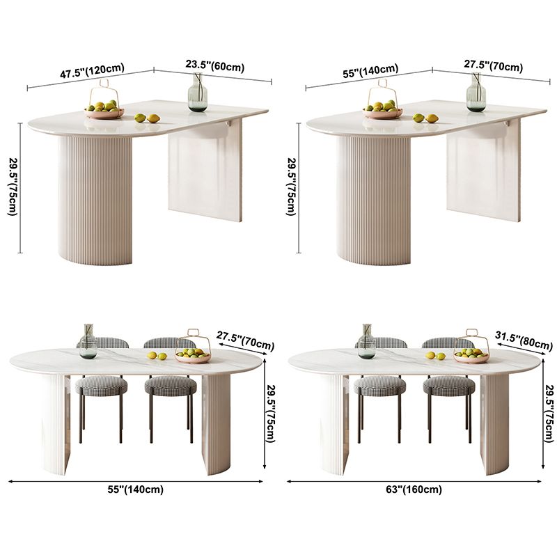 Oval Shape White Dining Table Sintered Stone Table Contemporary with Double Pedestal Clearhalo ' dining_table' 'Dining Tables & Seating' 'Dining Tables' 'furn' 'furn_dining_table' 'Furniture' 'furniture_dining_table' 'Kitchen & Dining Furniture' 'kitchen&dining_furn' 'kitchen' 'kitchen_dining_table' 1200x1200_cd89bc89-46f6-4f24-b5e2-81a8a6c5a2a9