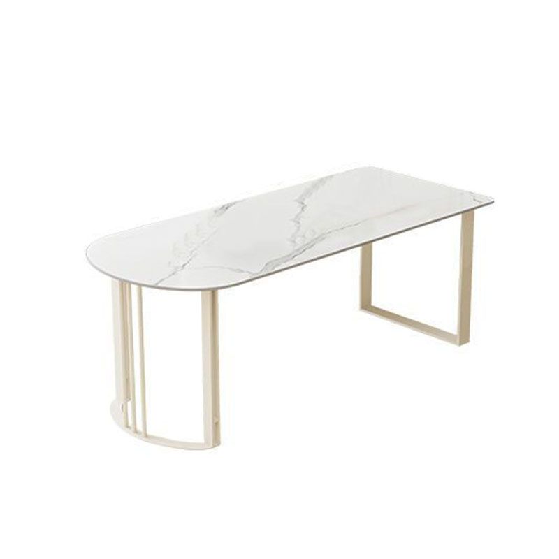 Contemporary Dining Room Dinner Table 4 Legs Stone Dining Table Clearhalo 'Dining Tables & Seating' 'Dining Tables' 'dining_table' 'furn' 'furn_dining_table' 'Furniture' 'Kitchen & Dining Furniture' 1200x1200_cd8b0f00-414d-4daa-bf95-a143d5730a83