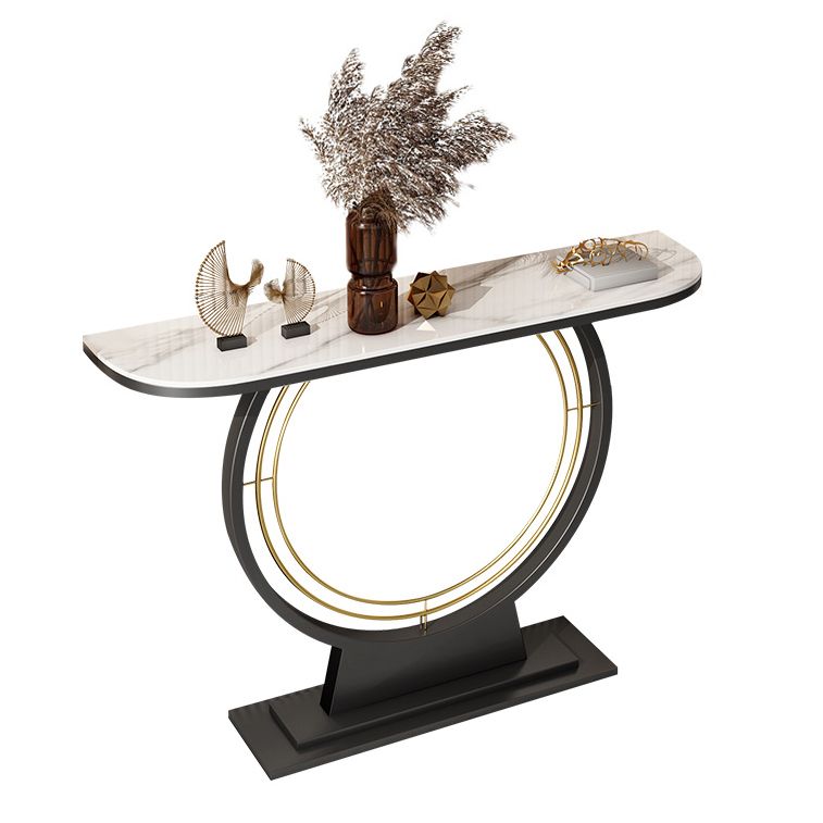 11.8" Wide Stone Console Table Scratch Resistan Console Table Ironcraft Frame Accent Table Clearhalo 'Console Tables' 'console_tables' 'Entry & Mudroom Furniture' 'furn' 'furn_console_tables' 'Furniture' 1200x1200_cd8b10b9-6c34-4ce5-a356-fa7606170131