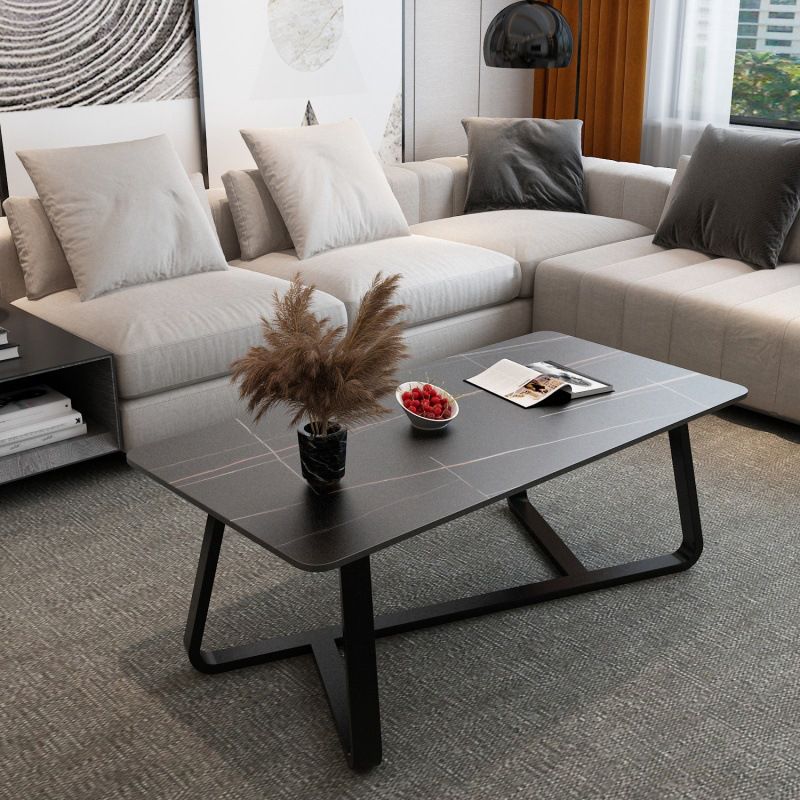 Cross Legs 1 Single Coffee Table Modern Rectangular Cocktail Table Clearhalo 'Coffee & Accent Tables' 'Coffee Tables' 'coffee_tables' 'Furniture' 'furniture_coffee_tables' 'Living Room Furniture' 1200x1200_cd8b7ba1-0907-4436-bedd-a5bf528a9716