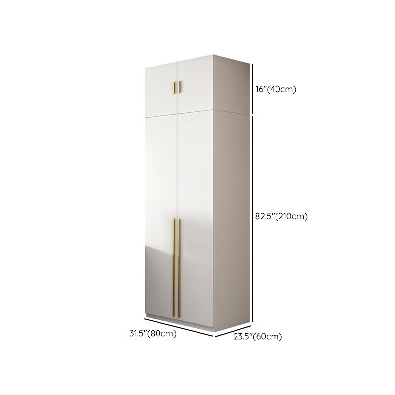 White Wooden Wardrobe Contemporary Style Wardrobe Closet with Drawer Clearhalo 'Armoires & Wardrobes' 'armoires_wardrobes' 'Bedroom Furniture' 'furn' 'furn_armoires_wardrobes' 'Furniture' 1200x1200_cd8c7484-4338-4591-83e0-5f64b4c3d174