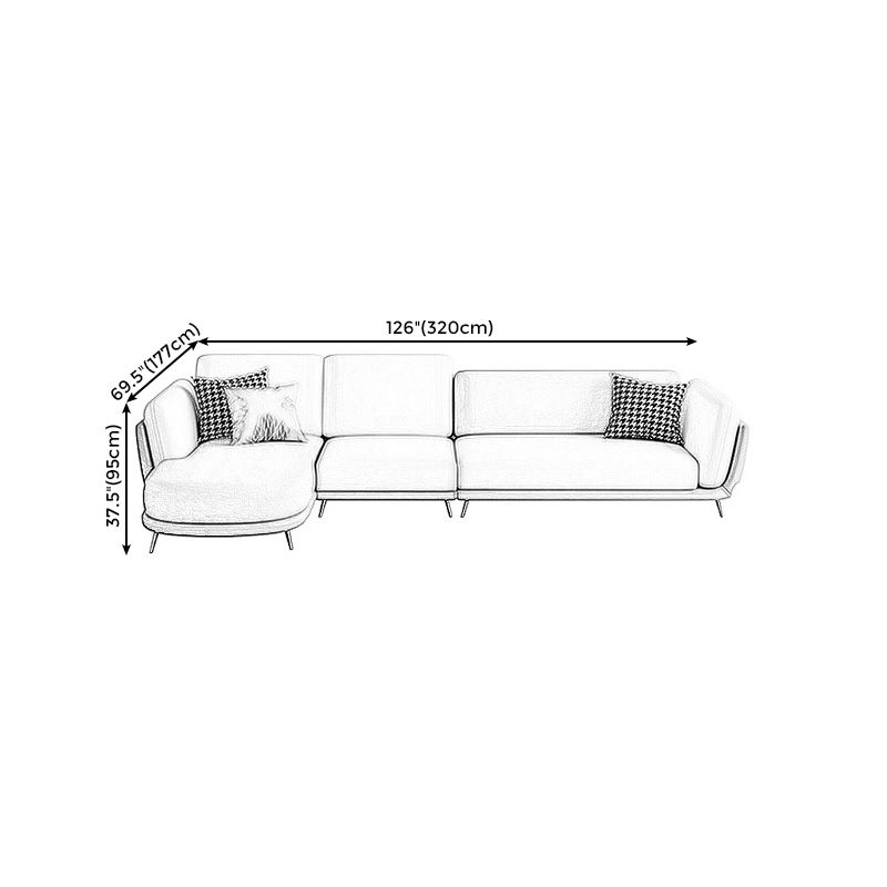 Faux Leather Pillow Top Arm Sectionals 37.4"H Cushion Back Sofa and Chaise Clearhalo 'furn' 'furn_sectionals' 'Furniture' 'furniture_sectionals' 'Living Room Furniture' 'Sectionals' 1200x1200_cd8c9ad8-b637-4d76-aaec-c21353ac8efd