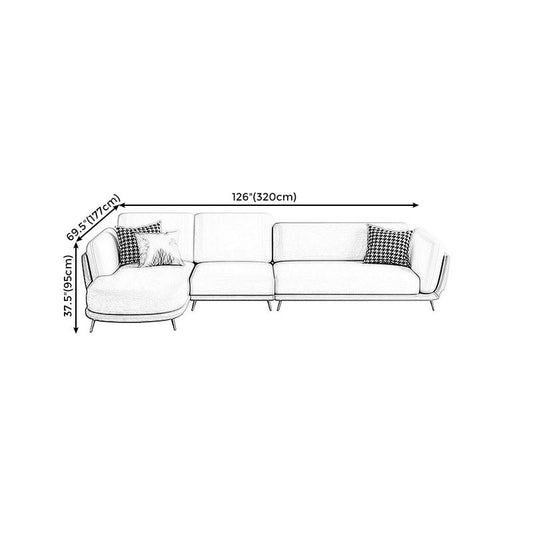Faux Leather Pillow Top Arm Sectionals 37.4"H Cushion Back Sofa and Chaise Clearhalo 'furn' 'furn_sectionals' 'Furniture' 'furniture_sectionals' 'Living Room Furniture' 'Sectionals' 1200x1200_cd8c9ad8-b637-4d76-aaec-c21353ac8efd
