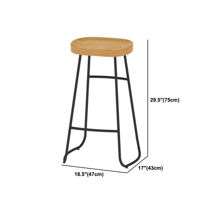 Solid Wood Bar Stool and Table Set 1/4/7 Pcs Black Iron Base Bar Table and Stools Clearhalo 'Bar Furniture' 'furn' 'furn_home_bar_bar_sets' 'Furniture' 'Home Bars & Bar Sets' 'home_bar_bar_sets' 'Kitchen & Dining Furniture' 1200x1200_cd8d6eb7-898a-4892-b116-2542c1da4fc2