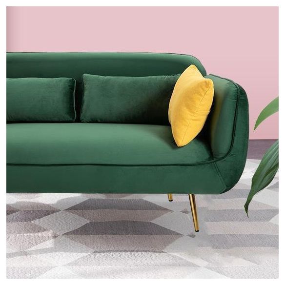 Canapa de bras carré de velours de 30,70 "de large avec dos serré pour le salon