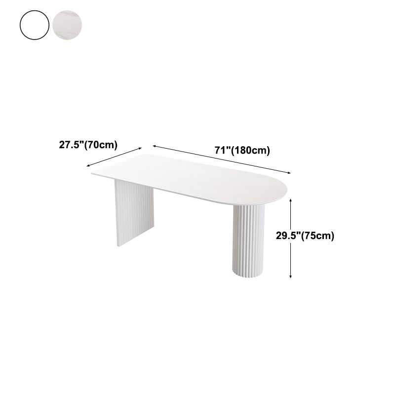 Irregular Shape White Table for Restaurant Modern Island Table with Double Pedestal Clearhalo 'Dining Tables & Seating' 'Dining Tables' 'dining_table' 'furn' 'furn_dining_table' 'Furniture' 'furniture_dining_table' 'Kitchen & Dining Furniture' 'kitchen' 'kitchen_dining_table' 1200x1200_cd8f5d31-037a-4edd-9d1d-0d7f0856e2df