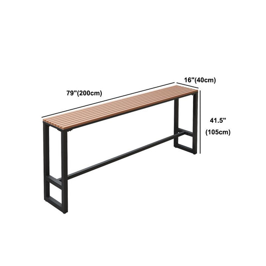 Wood Bar Dining Table Modern Rectangle Bar Table with Trestle Pedestal for Courtyard Clearhalo 'Bar Furniture' 'Bar Tables' 'bar_tables' 'furn' 'furn_bar_tables' 'Furniture' 'furniture_bar_tables' 'Kitchen & Dining Furniture' 1200x1200_cd901a26-f808-40db-9a70-09689a02445f