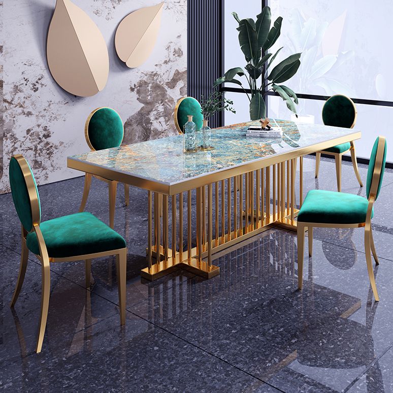 Metal Traditional Luxury Rectangle Dining Table Sintered Stone Top Table with Trestle Clearhalo ' dining_table' 'Dining Tables & Seating' 'Dining Tables' 'furn' 'furn_dining_table' 'Furniture' 'furniture_dining_table' 'Kitchen & Dining Furniture' 'kitchen&dining_furn' 'kitchen' 'kitchen_dining_table' 1200x1200_cd938a16-e153-4695-8044-6d37c33c0447