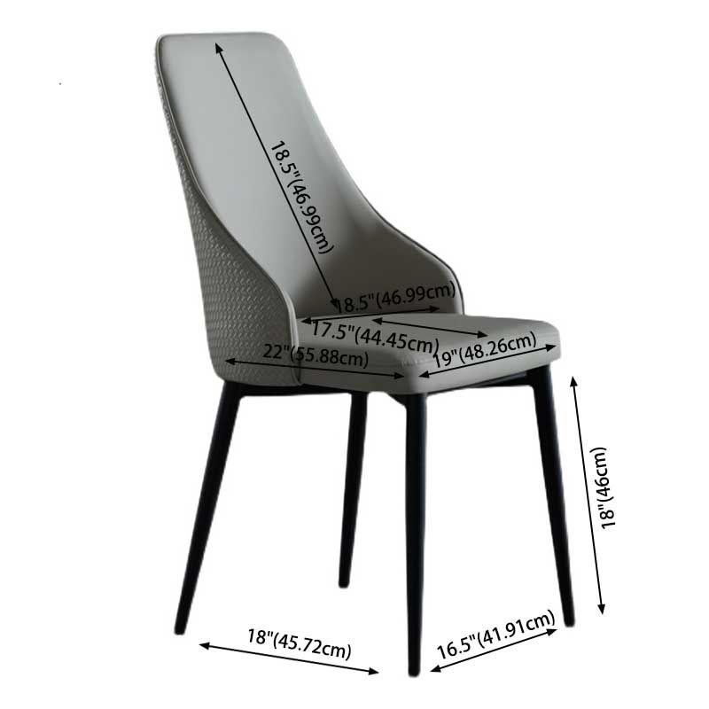 Industrial Dining Chair with 4 Black Metal Legs Solid Back Chair for Home Use Clearhalo ' kitchen&dining_furn' 'Dining Chairs' 'Dining Tables & Seating' 'dining_chair' 'furn' 'furn_dining_chair' 'Furniture' 'furniture_dining_chair' 'Kitchen & Dining Furniture' 'kitchen' 1200x1200_cd9591e0-9498-4abe-b2d5-0c5b4ebc06c5