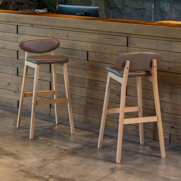 Contemporary Bar-stool Square Counter Bar Stool with Wooden Legs for Kitchen Clearhalo 'Bar Furniture' 'Bar Stools' 'bar_stools' 'furn' 'furn_bar_stools' 'Furniture' 'furniture_bar_stools' 'Kitchen & Dining Furniture' 1200x1200_cd967e1f-2916-416f-95a1-14c812a1dca9