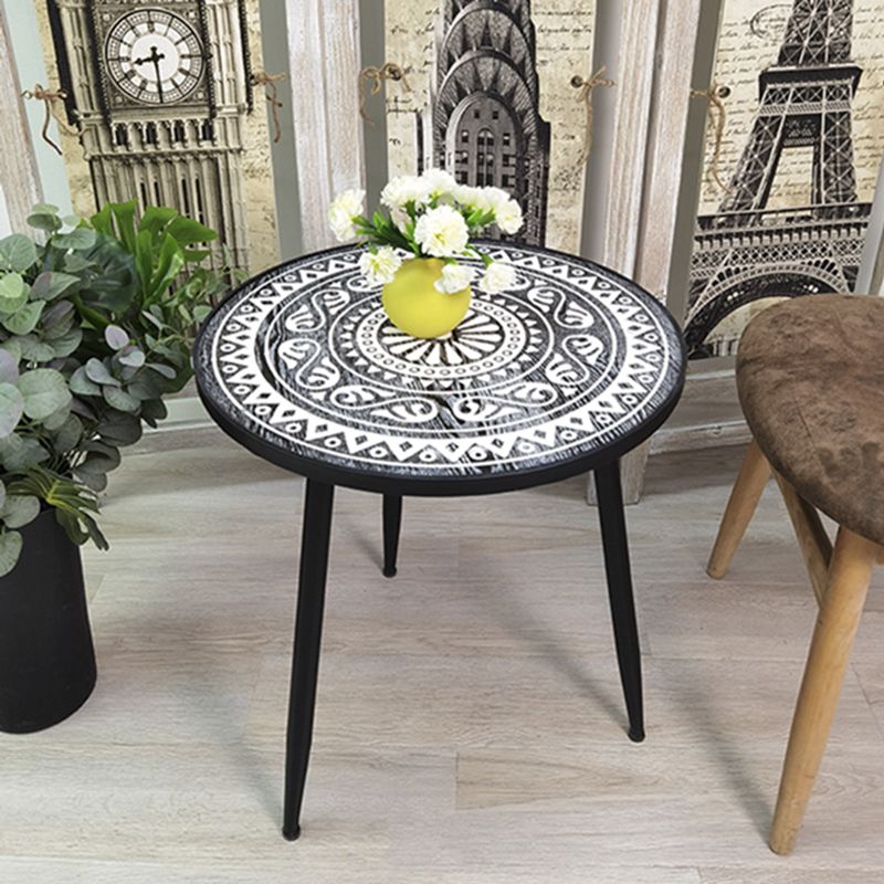 Metal / Wood 3 Legs End Table Natural/ Black Round Wood Side End Table Clearhalo 'Coffee & Accent Tables' 'End & Side Tables' 'end_side_table' 'end_side_tables' 'furn' 'furn_end_side_tables' 'Furniture' 'furniture_end_side_table' 'Living Room Furniture' 1200x1200_cd980405-3775-4cde-9c97-dee24e9e2f1c